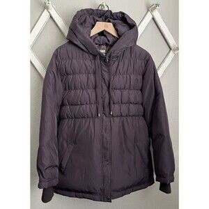 J.Jill Women's M Hooded Down Puffer Jacket Wrist Cuffs